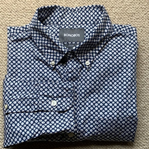 Bonobos Other - Bonobos Blue Slim Fit Daisy Flower Print Size Medium
